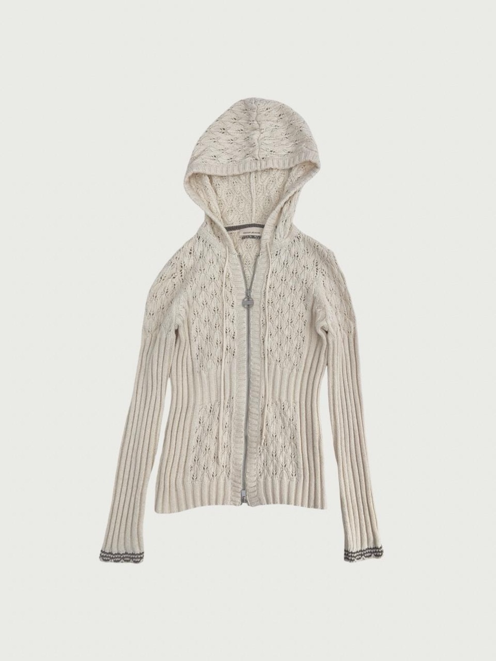 DKNY Zip Front Hooded Cardigan